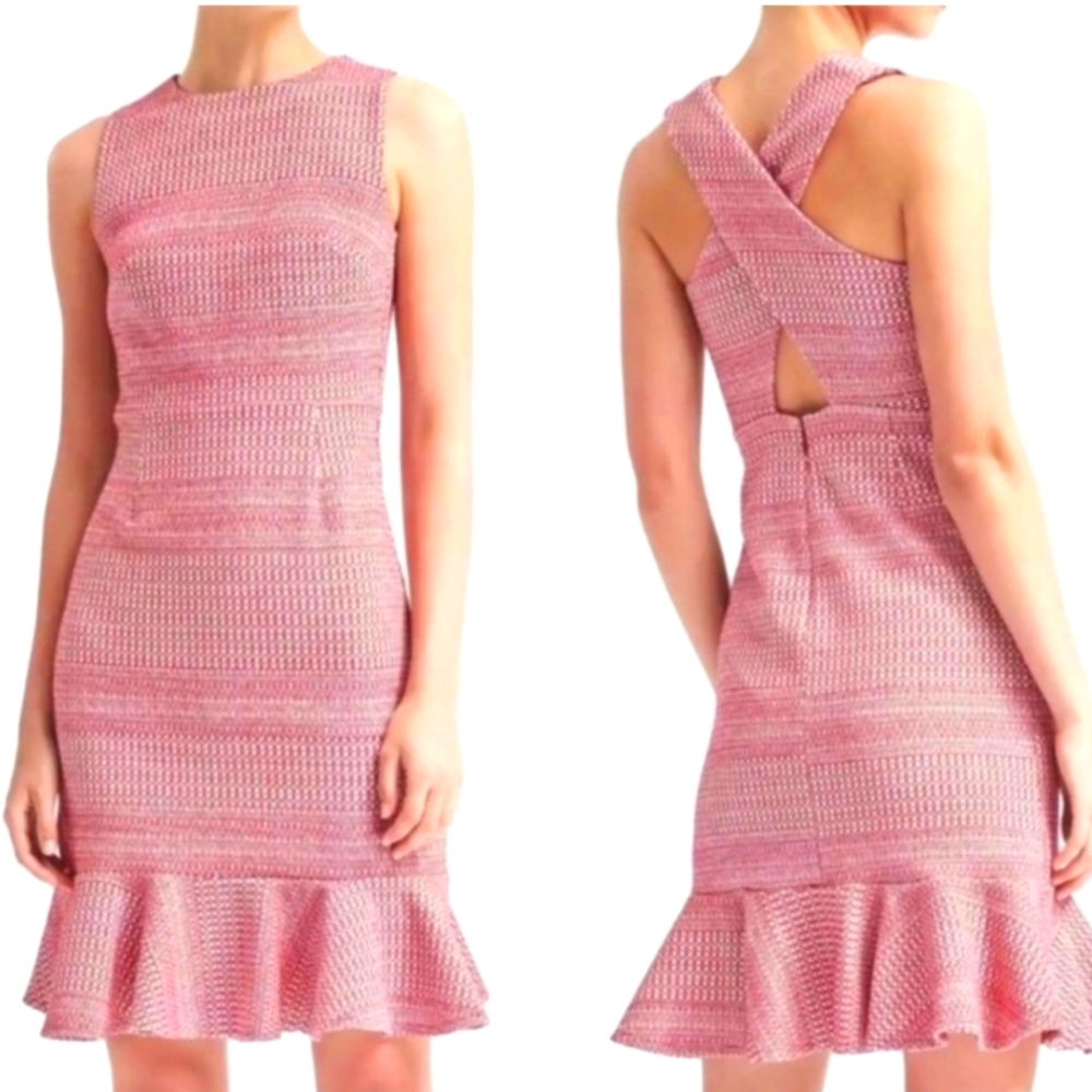 🗽 NWT Banana Republic Red Jacquard Sheath Dress